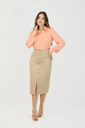 Blusa Hanna com colar de Perolas