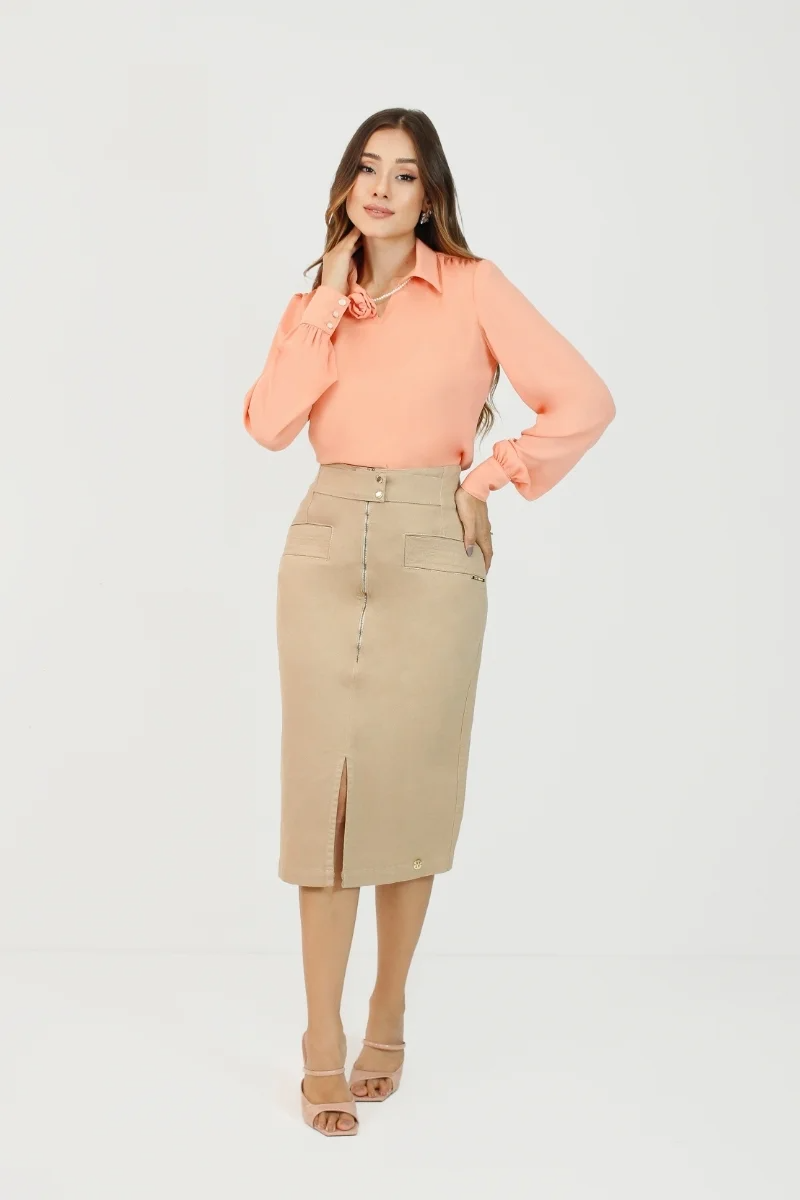 Blusa Hanna com colar de Perolas