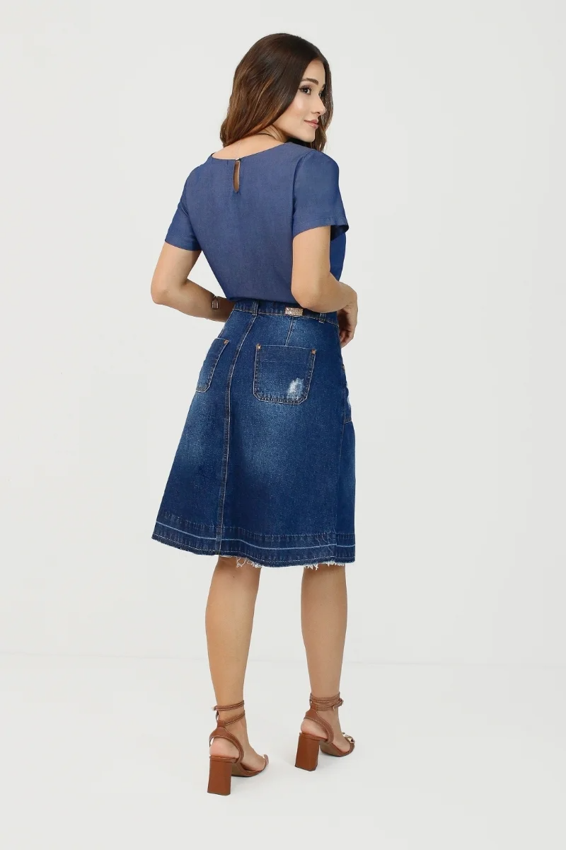 Blusa Cora com Broche de Flor