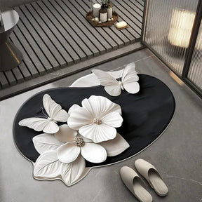 [Compre 1 Leve 2] Tapete Antiderrapante Floral 3D