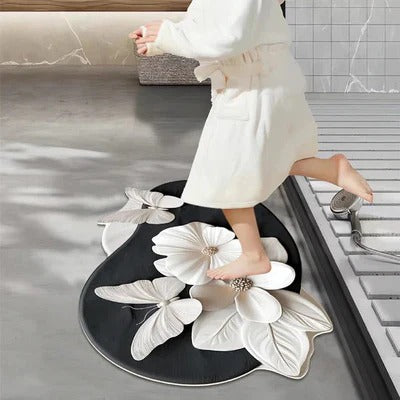 [Compre 1 Leve 2] Tapete Antiderrapante Floral 3D